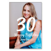 Numéro De Table 30e anniversaire ajouter nom date année photo blan (Dos)
