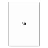Numéro De Table 30th birthday bold letter name date simple minimal (Dos)