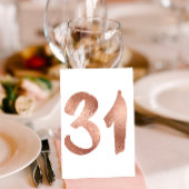 Numéro De Table 31 Numéro de tableau Blanc Métallique Rose Or