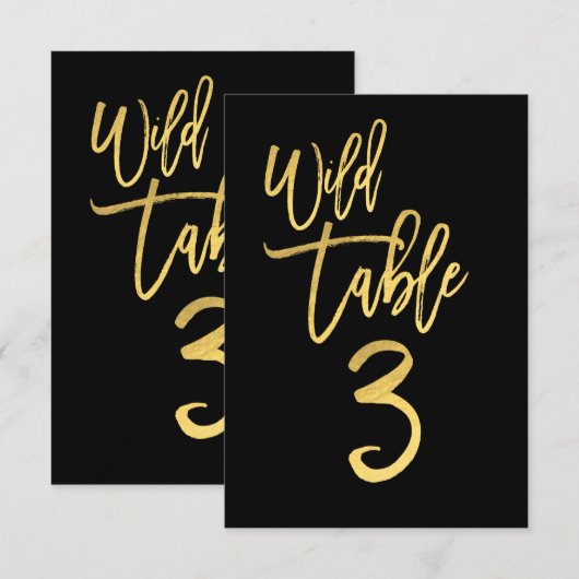 Numéro de table 3 de fête d'anniversaire sauvage d (Devant / Derrière)