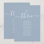 Numéro de table 3 de plan de table écriture Bleu P (Devant / Derrière)