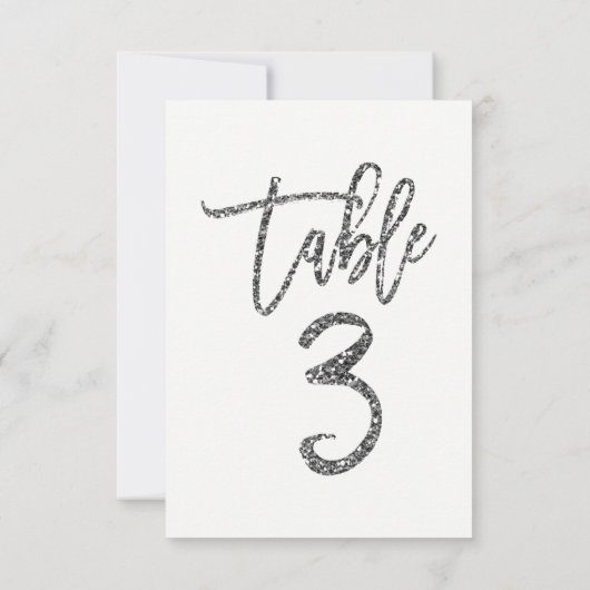 Numéro de table 3 de script moderne tendance paill (Dos)