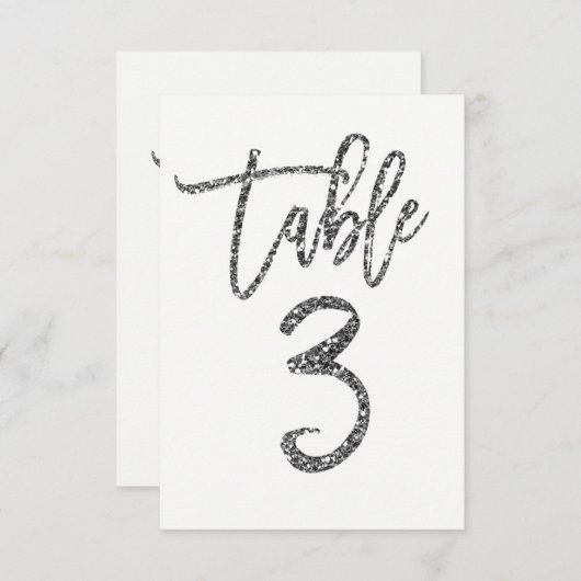 Numéro de table 3 de script moderne tendance paill (Devant / Derrière)