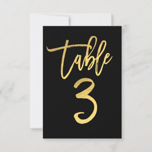Numéro de table 3 en écriture moderne avec feuille (Devant)