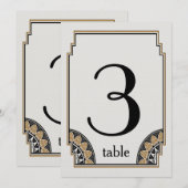 Numéro de table 3 Posh Or Art Déco (Devant / Derrière)