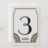 Numéro de table 3 Posh Or Art Déco (Devant)