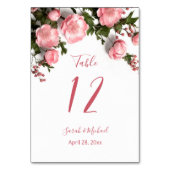 Numéro De Table 3D Roses sauvages blanches Mariage (Dos)