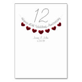 Numéro De Table 40e anniversaire du mariage du coeur de rubis (Dos)