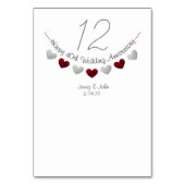 Numéro De Table 40e anniversaire du mariage du coeur de rubis (Dos)