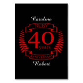 Numéro De Table 40e ANNIVERSAIRE Mariage RUBY (Par défaut)