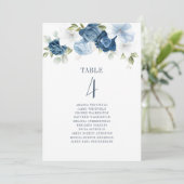 Numéro de table 4 de mariage poussiéreux bleu flor (Debout devant)