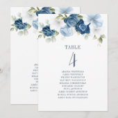 Numéro de table 4 de mariage poussiéreux bleu flor (Devant / Derrière)