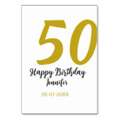 Numéro De Table 50e anniversaire ajouter nom date année noire modè (Dos)