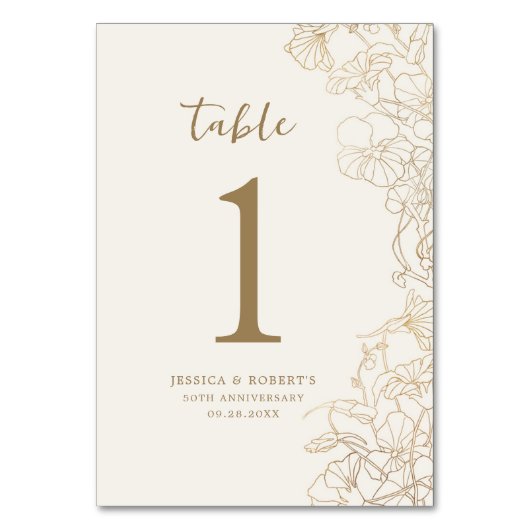 Numéro De Table 50e anniversaire de l'or (Par défaut)