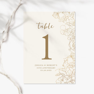 Numéro De Table 50e anniversaire de mariage en or
