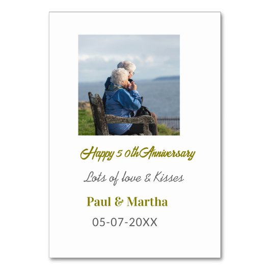 Numéro De Table 50e anniversaire de mariage moderne joyeux ajoutez (Par défaut)