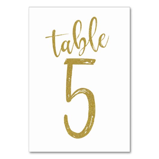 Numéro de table 5 pailleté or (Par défaut)