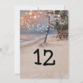Numéro de table 5x7 Lumières de plage tropicale (Dos)