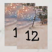 Numéro de table 5x7 Lumières de plage tropicale (Devant / Derrière)