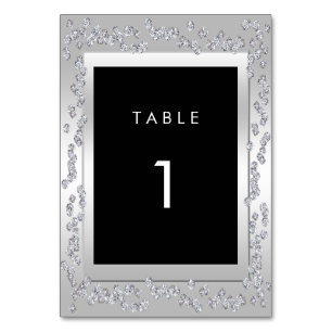 Numéro De Table 60e Mariage élégant de diamants d'argent