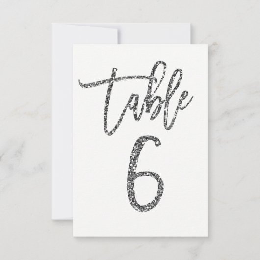 Numéro de table 6 de script moderne tendance paill (Devant)