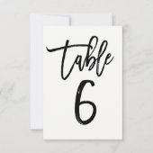Numéro de table 6 écriture moderne tendance de typ (Devant)