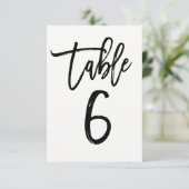 Numéro de table 6 écriture moderne tendance de typ (Debout devant)