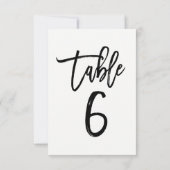 Numéro de table 6 écriture moderne tendance de typ (Dos)