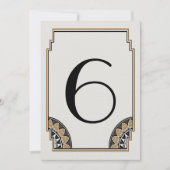 Numéro de table 6 en or Art Déco (Devant)