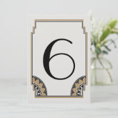 Numéro de table 6 en or Art Déco (Debout devant)