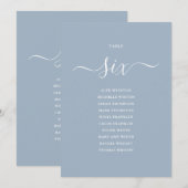 Numéro de table 6 Graphique de placement en écritu (Devant / Derrière)