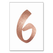 Numéro De Table 6 Numéro de tableau Blanc Métallurgique Rose Or (Dos)