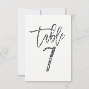 Numéro de table 7 écriture moderne tendance paille