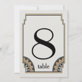 Numéro de table 8 en or Art Déco (Devant)
