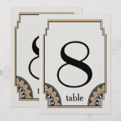 Numéro de Table 8 Posh Or Art Déco (Devant / Derrière)