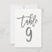 Numéro de table 9 à paillettes argentées écriture (Dos)