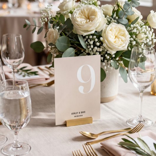 Numéro de table 9 Beige Gras Numéro de table de ma