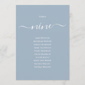 Numéro de table 9 graphique de placement en écritu (Dos)