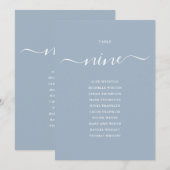 Numéro de table 9 graphique de placement en écritu (Devant / Derrière)