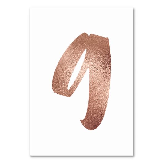 Numéro De Table 9 Numéro de tableau Blanc Métallurgique Rose Or (Dos)