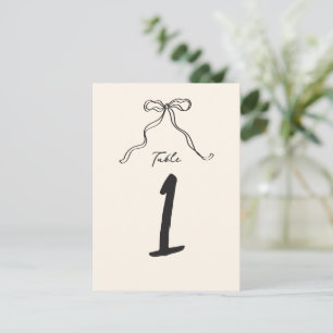 Numéro de table à arc écriture fantaisiste