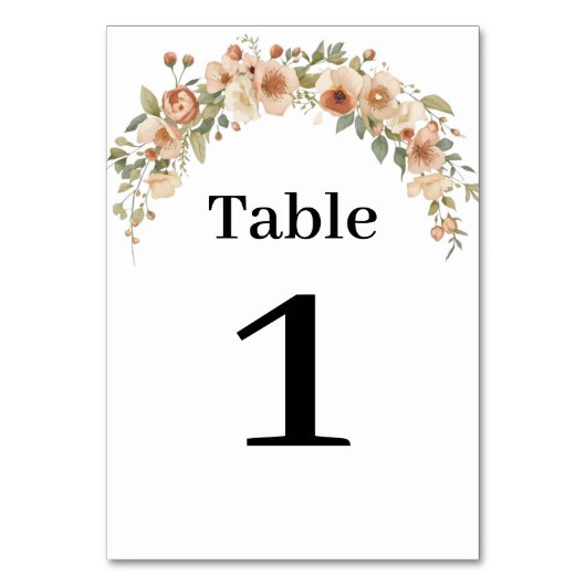 Numéro de table à arche florale romantique (Par défaut)