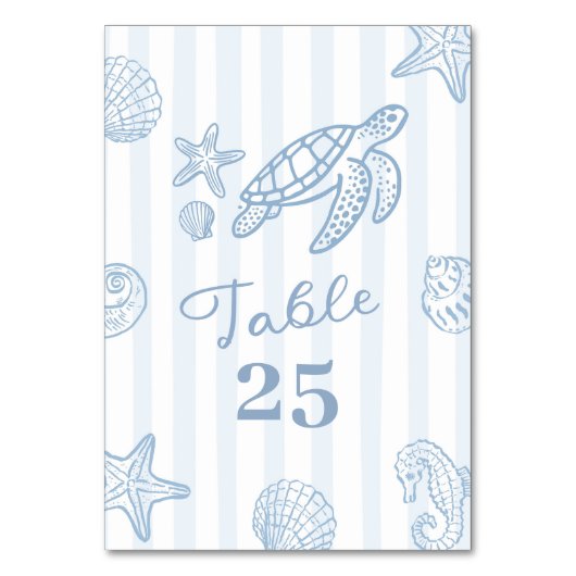 Numéro de table À bientôt en mer bleu gribouillé à (Par défaut)