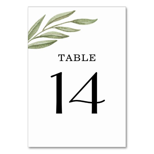 Numéro de table à branche de verdure simple (Par défaut)