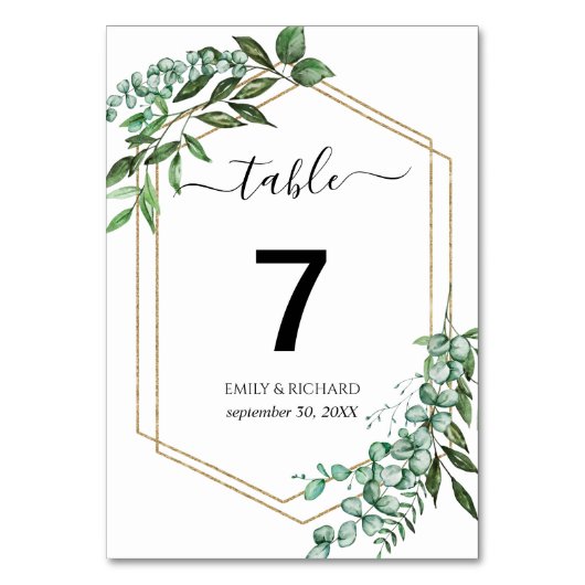 Numéro de table à cadre en eucalyptus (Dos)