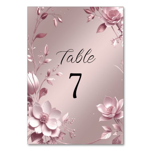 Numéro de table à cadre floral rose délicat (Par défaut)