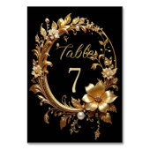 Numéro de table à cadre orné floral doré (Dos)