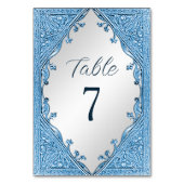 Numéro de table à cadre ornemental bleu (Dos)