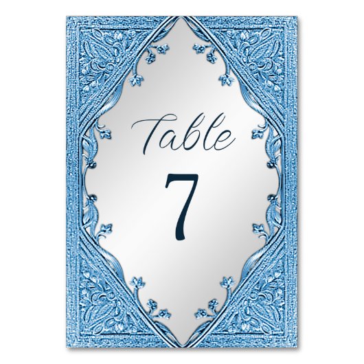 Numéro de table à cadre ornemental bleu (Par défaut)