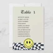 Numéro de table à carreaux noir et blanc rétro (Devant)